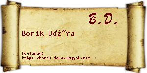 Borik Dóra névjegykártya