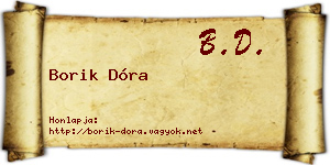 Borik Dóra névjegykártya